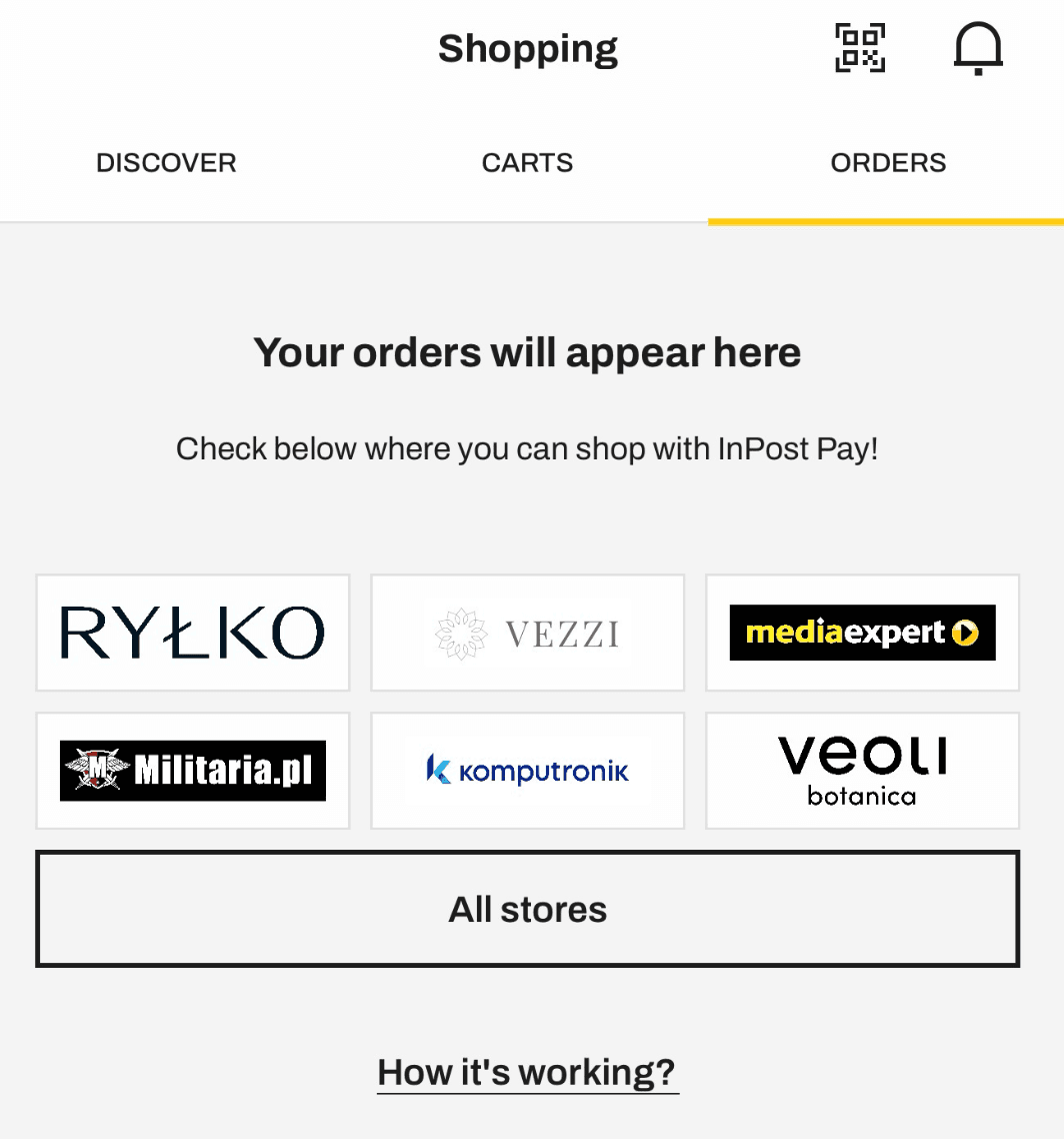 Zrzut ekranu z aplikacji InPost Mobile pokazujący "How's it working?" przy InPost Pay
